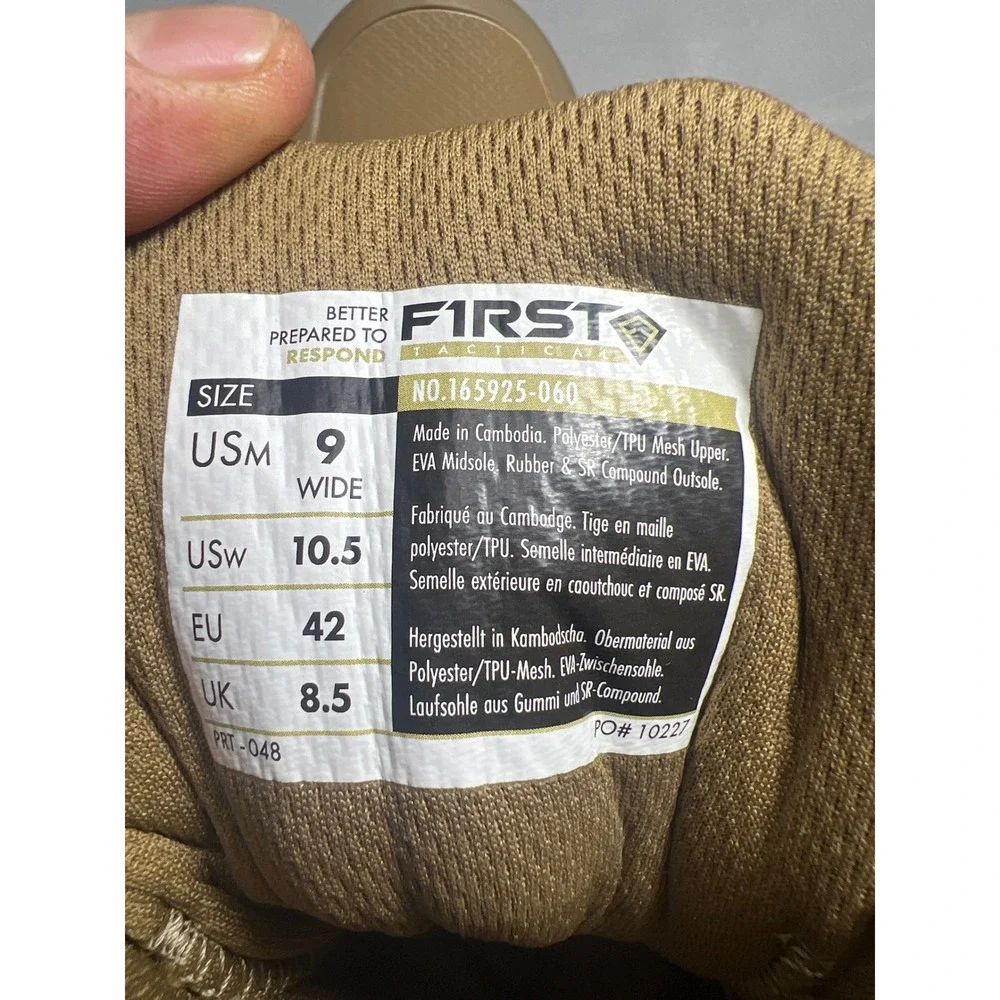 First Tactical V2 Side Zip Tactical Boots Coyote Brown Mens 9 Wide 165925-060